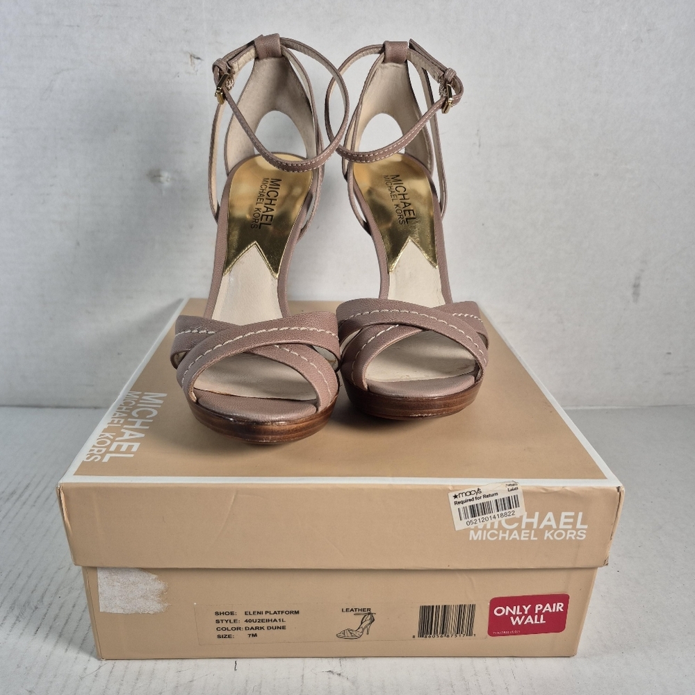 Michael Kors Women's Taupe Strappy Heels 7M IOB